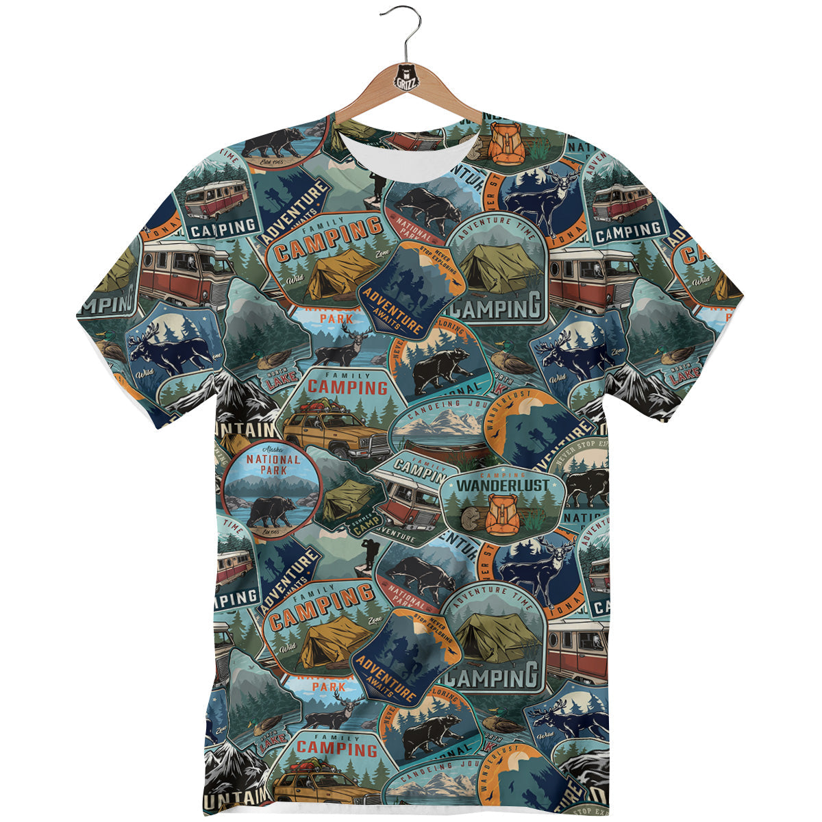 Summer Camping And National Park Print Pattern T-Shirt-grizzshop
