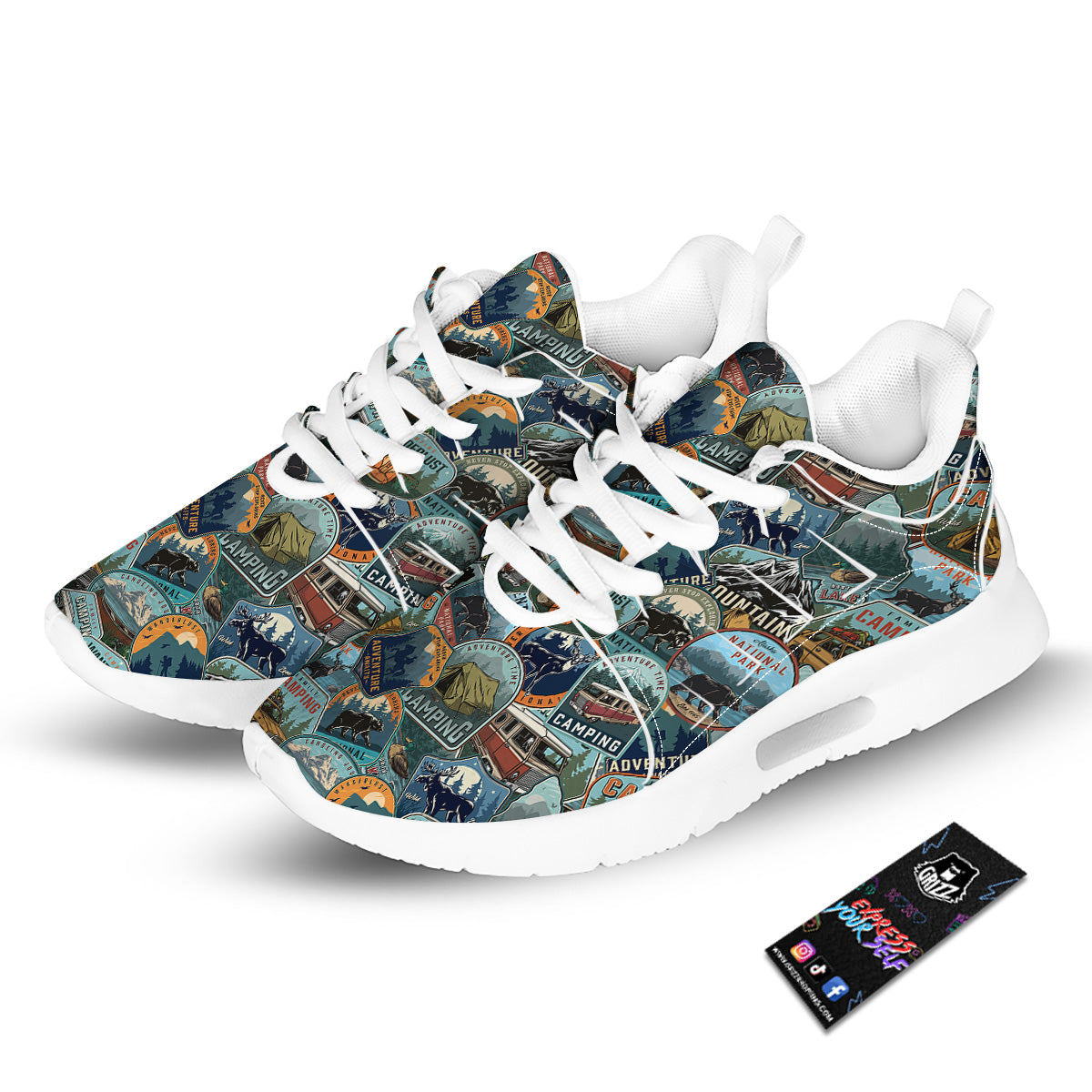 Summer Camping And National Park Print Pattern Tennis Shoes-grizzshop