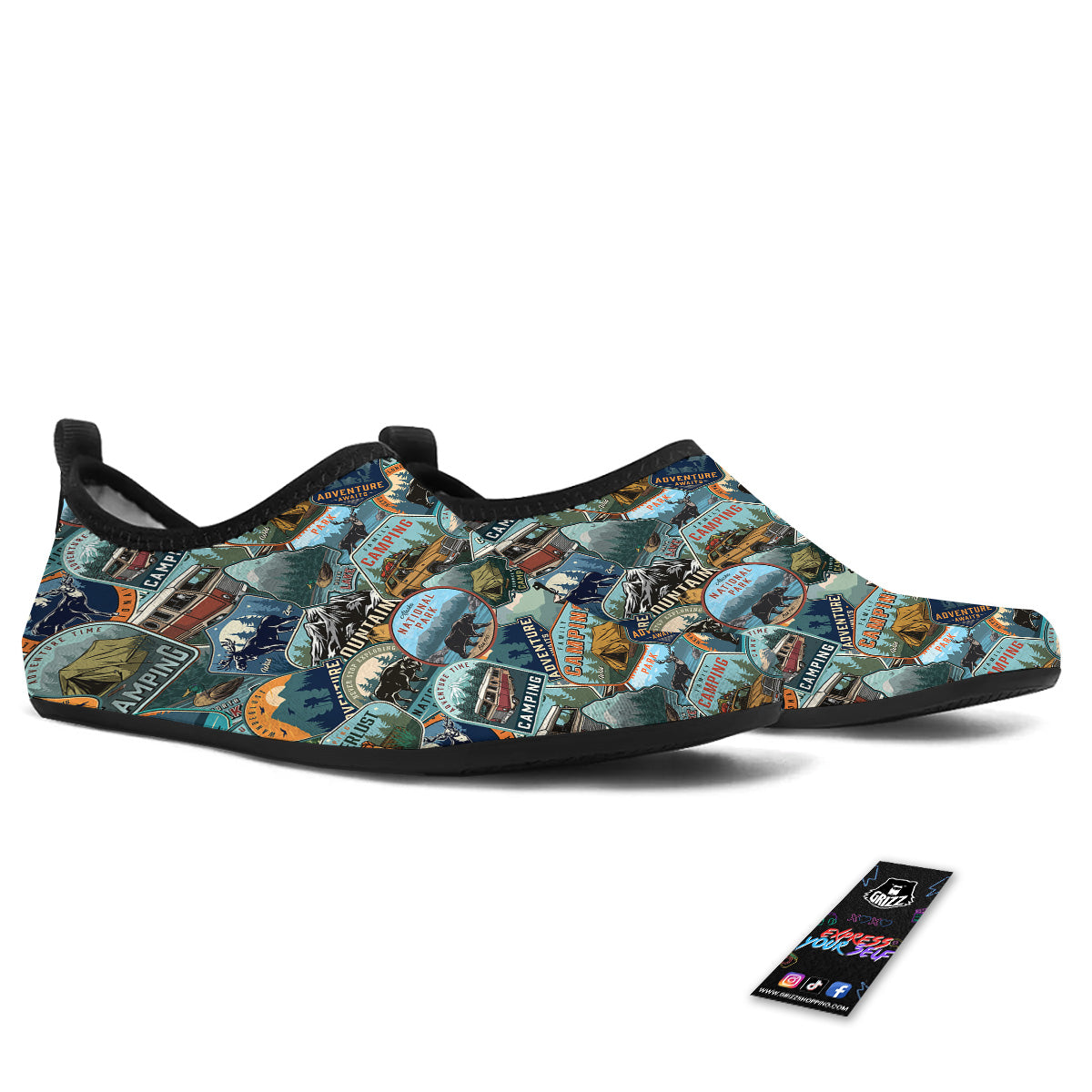 Summer Camping And National Park Print Pattern Water Shoes-grizzshop