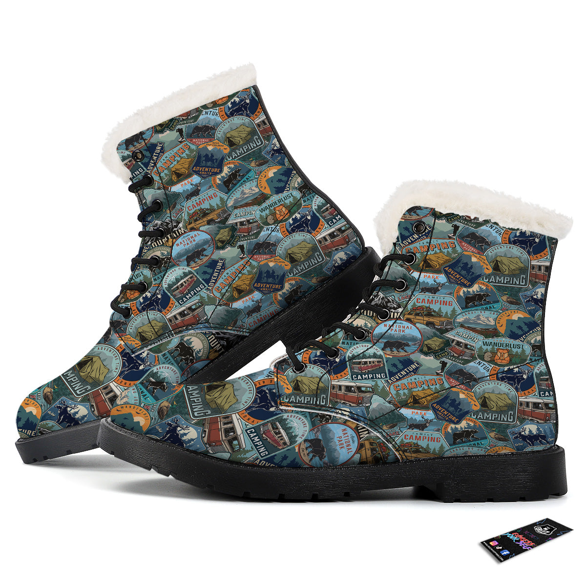 Summer Camping And National Park Print Pattern Winter Boots-grizzshop