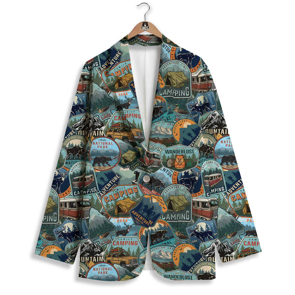 Summer Camping And National Park Print Pattern Women's Blazer-grizzshop