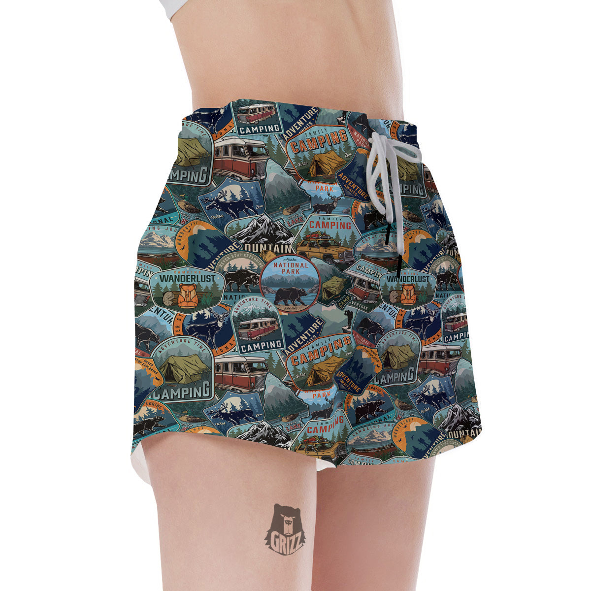 Summer Camping And National Park Print Pattern Women's Shorts-grizzshop