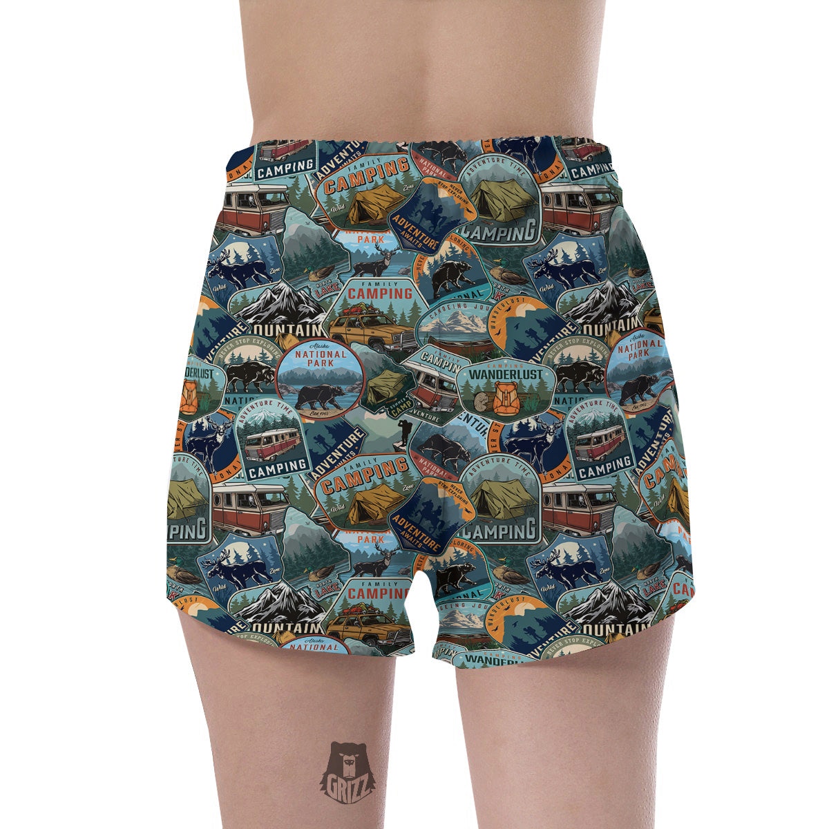Summer Camping And National Park Print Pattern Women's Shorts-grizzshop