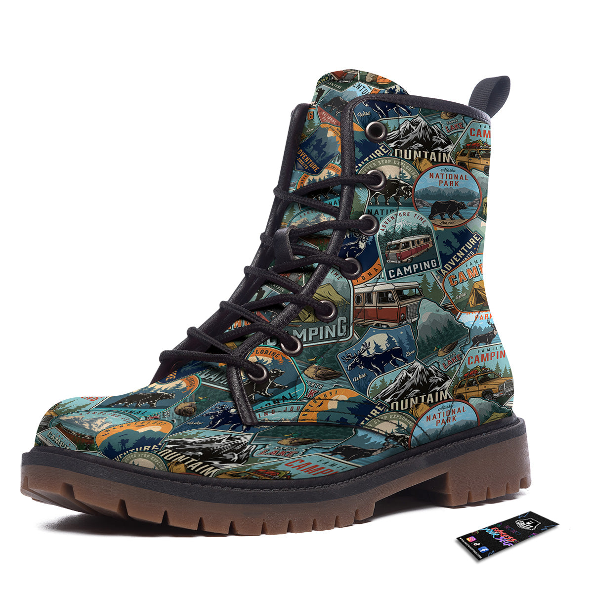 Summer Camping And National Park Print Pattern Work Boots-grizzshop