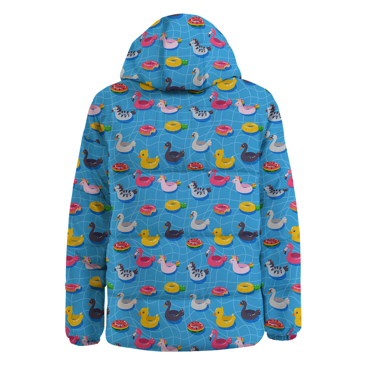 Summer Floats Ring Print Pattern Down Jacket-grizzshop