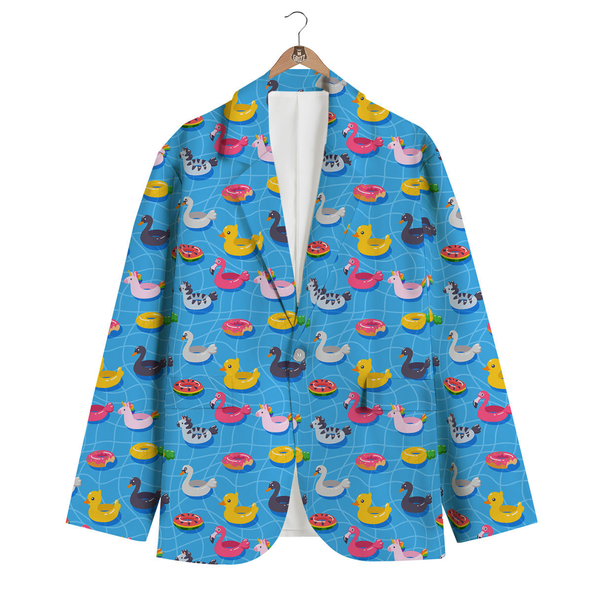 Summer Floats Ring Print Pattern Men's Blazer-grizzshop