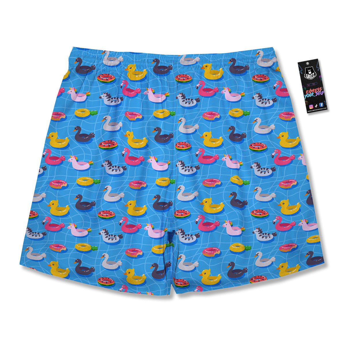 Summer Floats Ring Print Pattern Men's Running Shorts-grizzshop