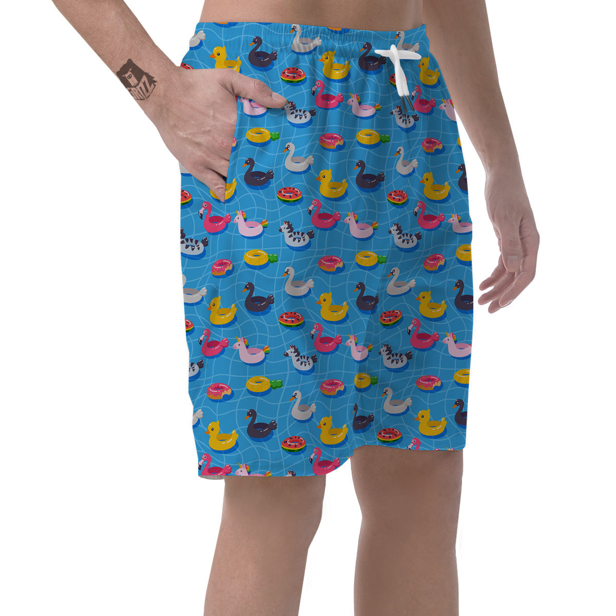 Summer Floats Ring Print Pattern Men's Shorts-grizzshop