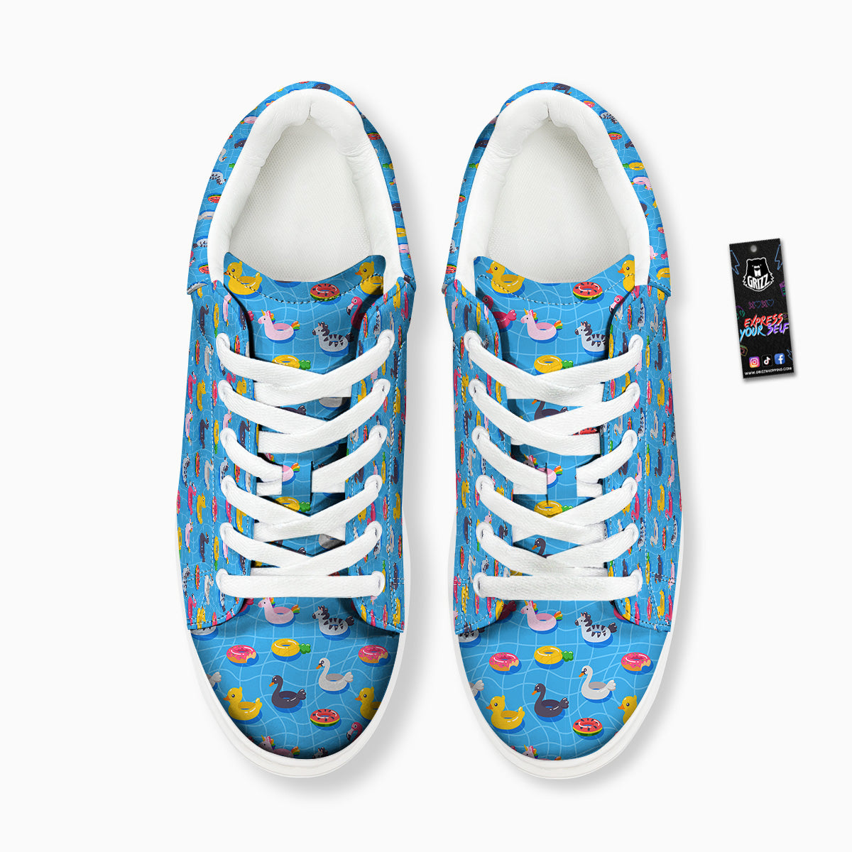 Summer Floats Ring Print Pattern Platform Shoes-grizzshop