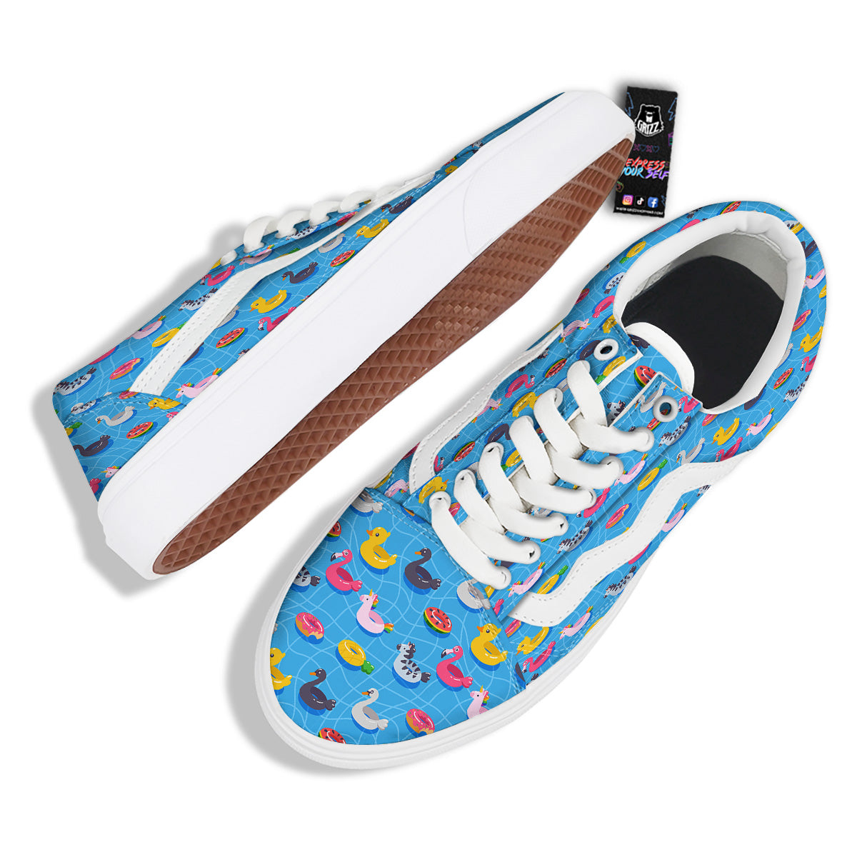 Summer Floats Ring Print Pattern Skate Shoes-grizzshop