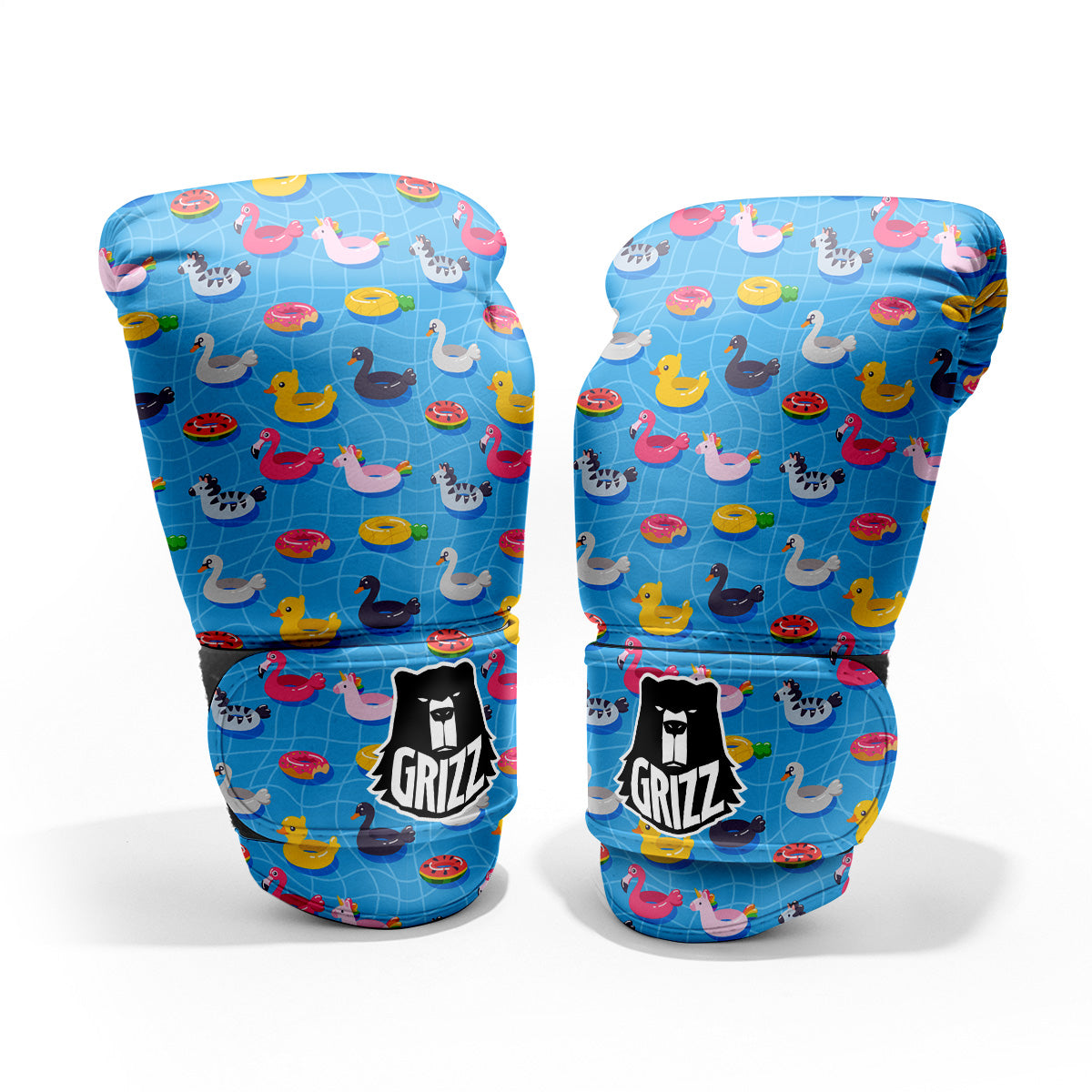 Summer Floats Ring Print Pattern Sparring Gloves-grizzshop
