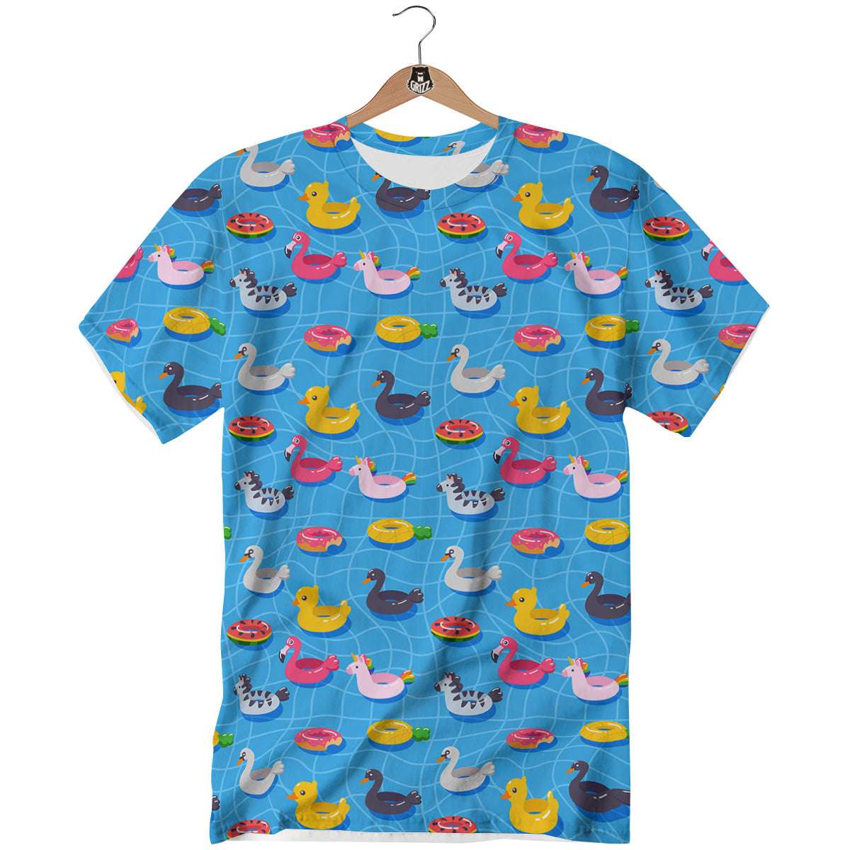 Summer Floats Ring Print Pattern T-Shirt-grizzshop
