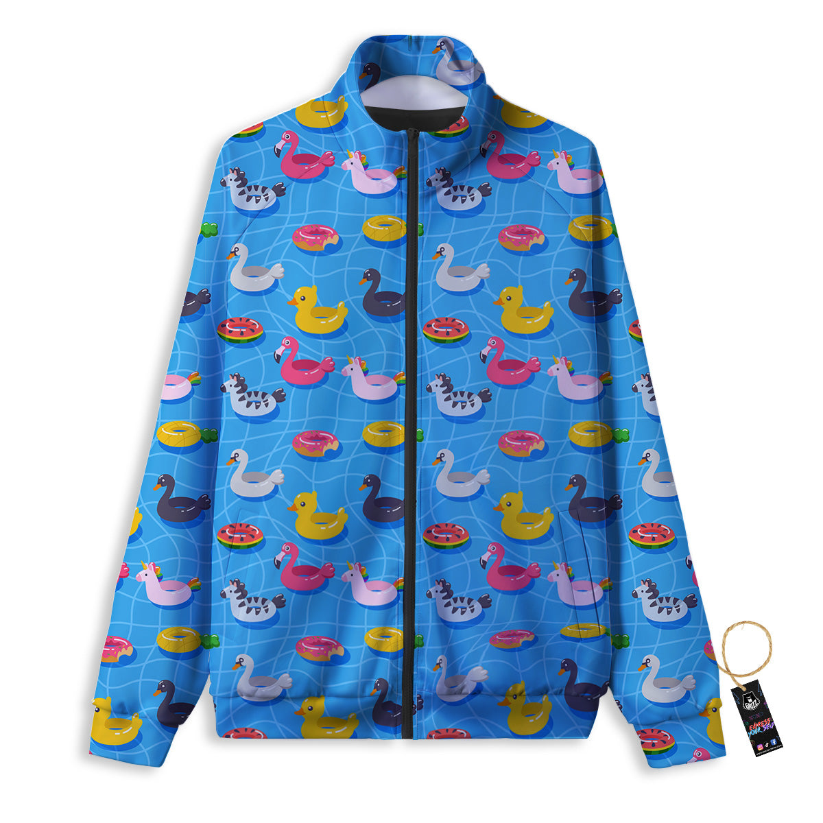 Summer Floats Ring Print Pattern Track Jacket-grizzshop