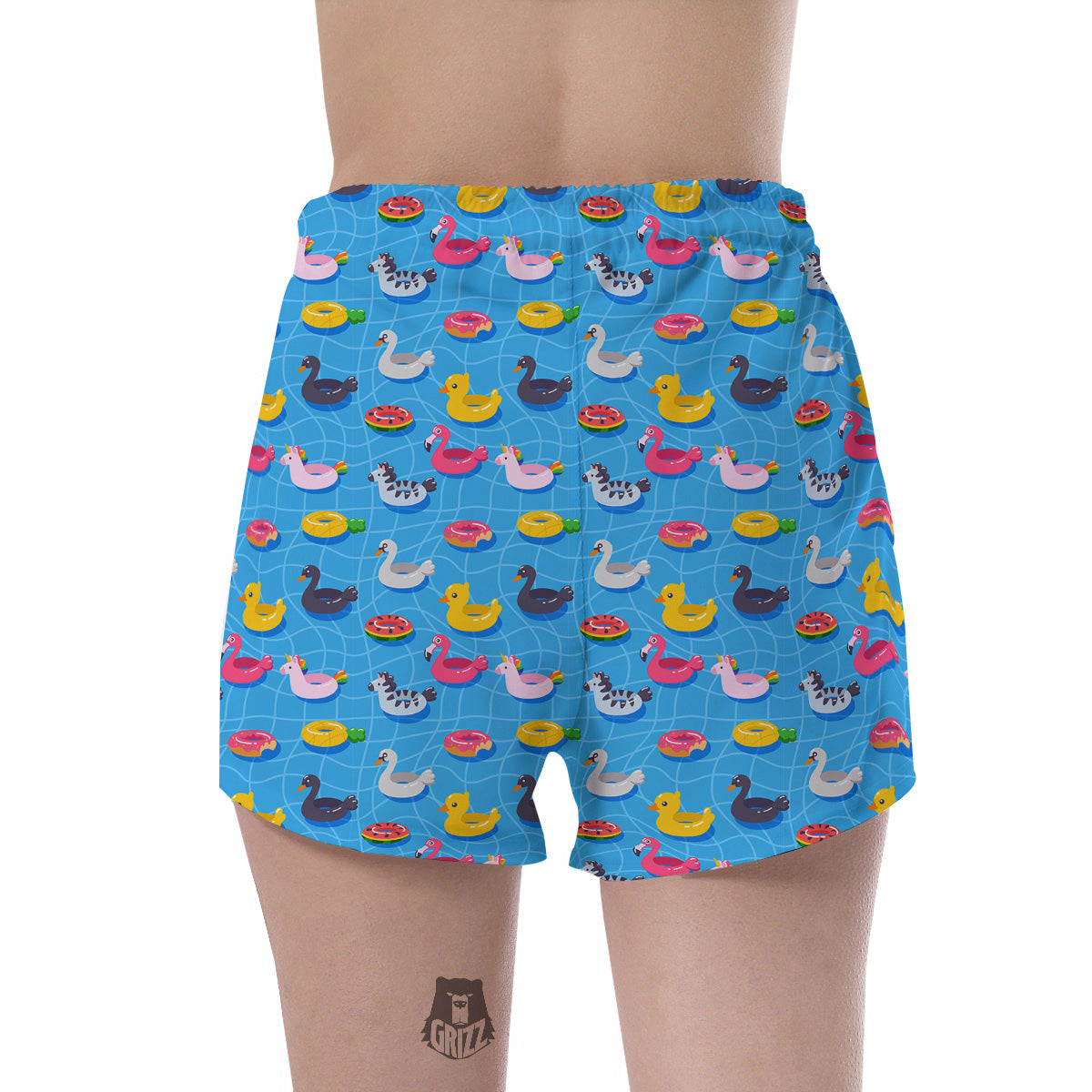 Summer Floats Ring Print Pattern Women's Shorts-grizzshop