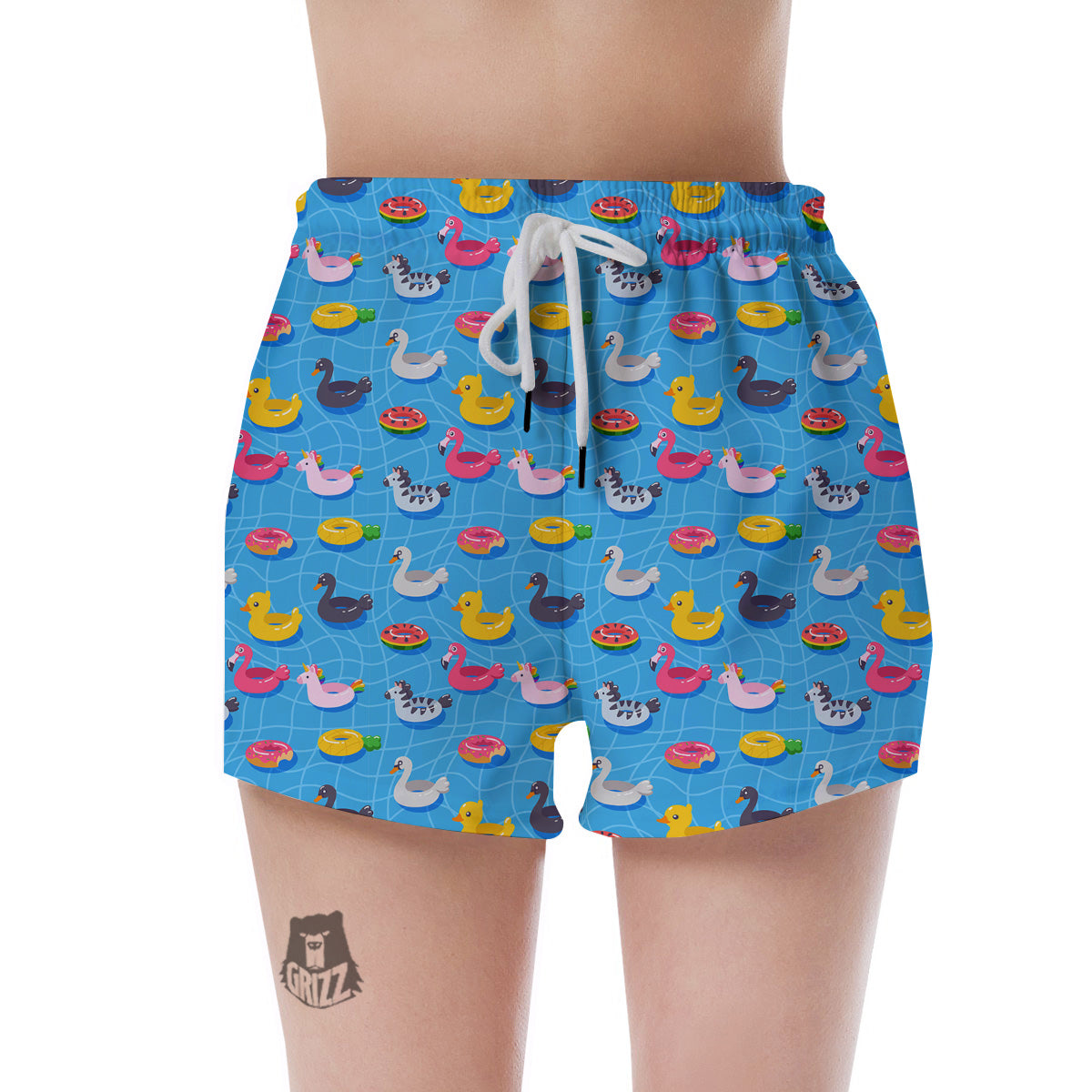 Summer Floats Ring Print Pattern Women's Shorts-grizzshop