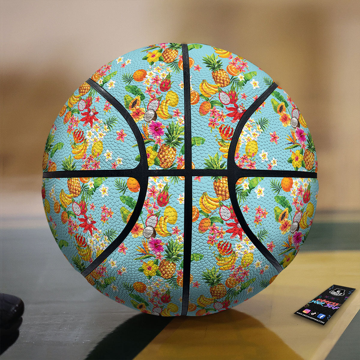 Summer Fruits Tropical Print Pattern Basketball-grizzshop