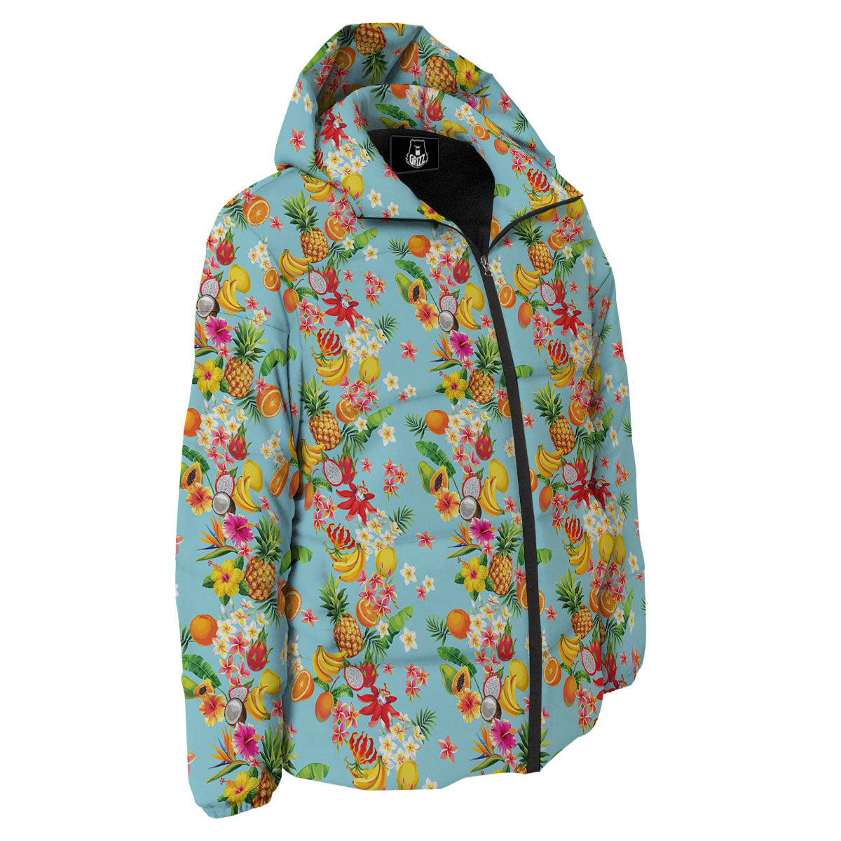 Summer Fruits Tropical Print Pattern Down Jacket-grizzshop