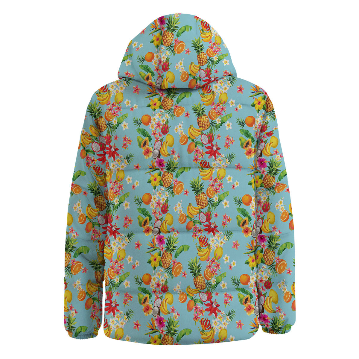 Summer Fruits Tropical Print Pattern Down Jacket-grizzshop