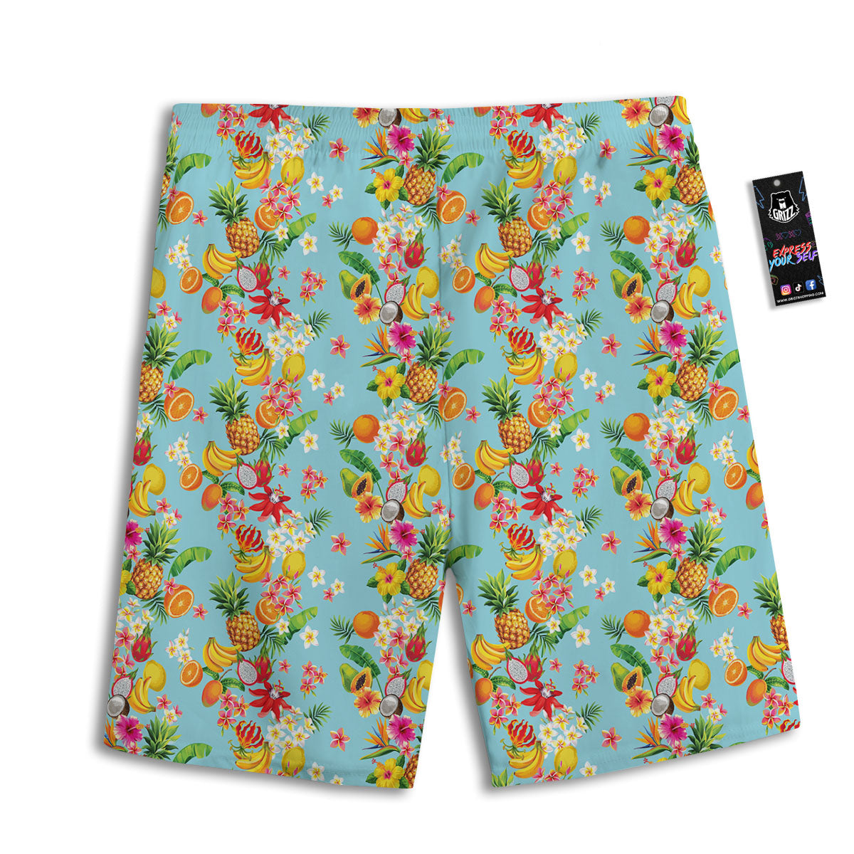 Summer Fruits Tropical Print Pattern Men's Athletic Shorts-grizzshop