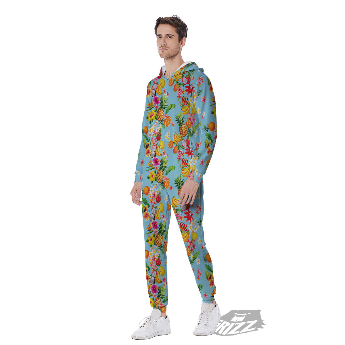 Summer Fruits Tropical Print Pattern Men's Jumpsuit-grizzshop