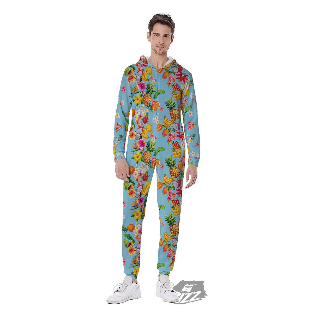 Summer Fruits Tropical Print Pattern Men's Jumpsuit-grizzshop