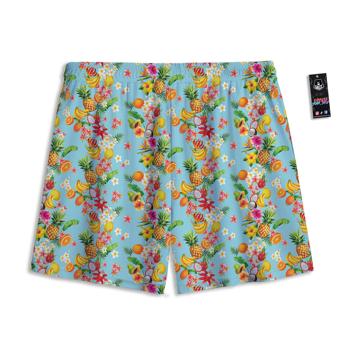 Summer Fruits Tropical Print Pattern Mesh Shorts-grizzshop