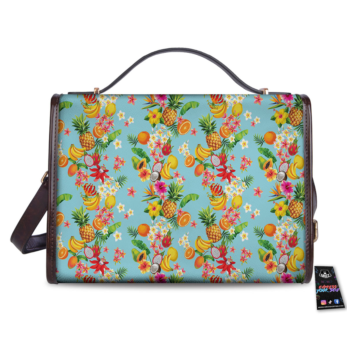 Summer Fruits Tropical Print Pattern Women's Satchel Bag-grizzshop