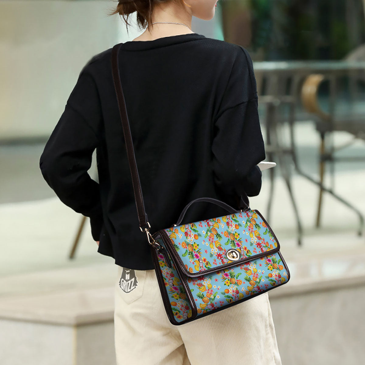 Summer Fruits Tropical Print Pattern Women's Satchel Bag-grizzshop
