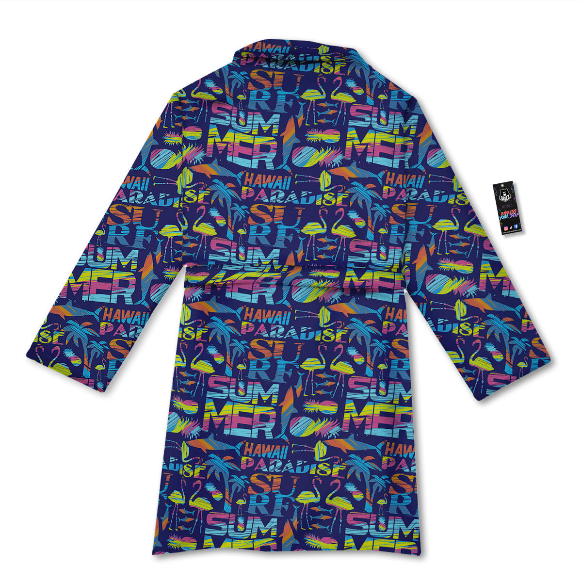 Summer Surfing Colorful Print Pattern Bathrobe-grizzshop