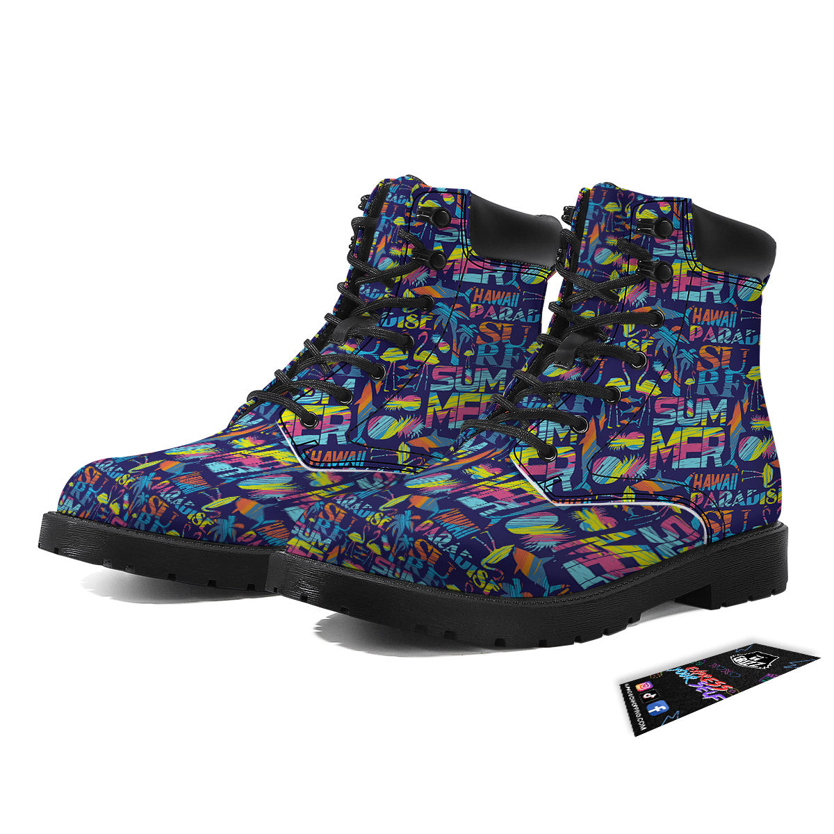 Summer Surfing Colorful Print Pattern Boots-grizzshop