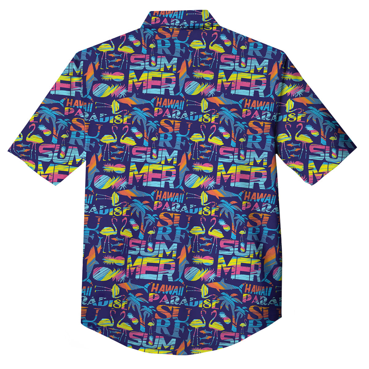 Summer Surfing Colorful Print Pattern Button Up Shirt-grizzshop