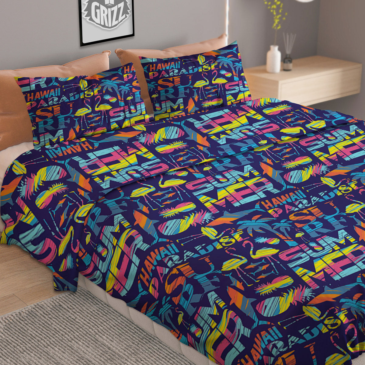 Space Dark Print Duvet Cover Bedding Set