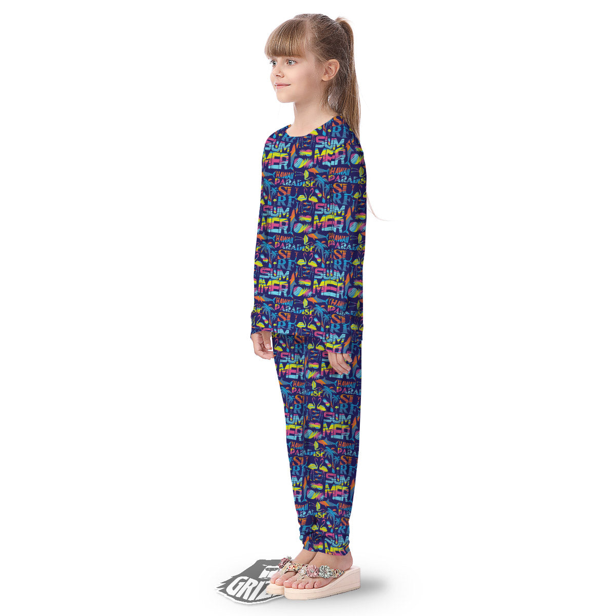 Summer Surfing Colorful Print Pattern Kid's Pajamas-grizzshop