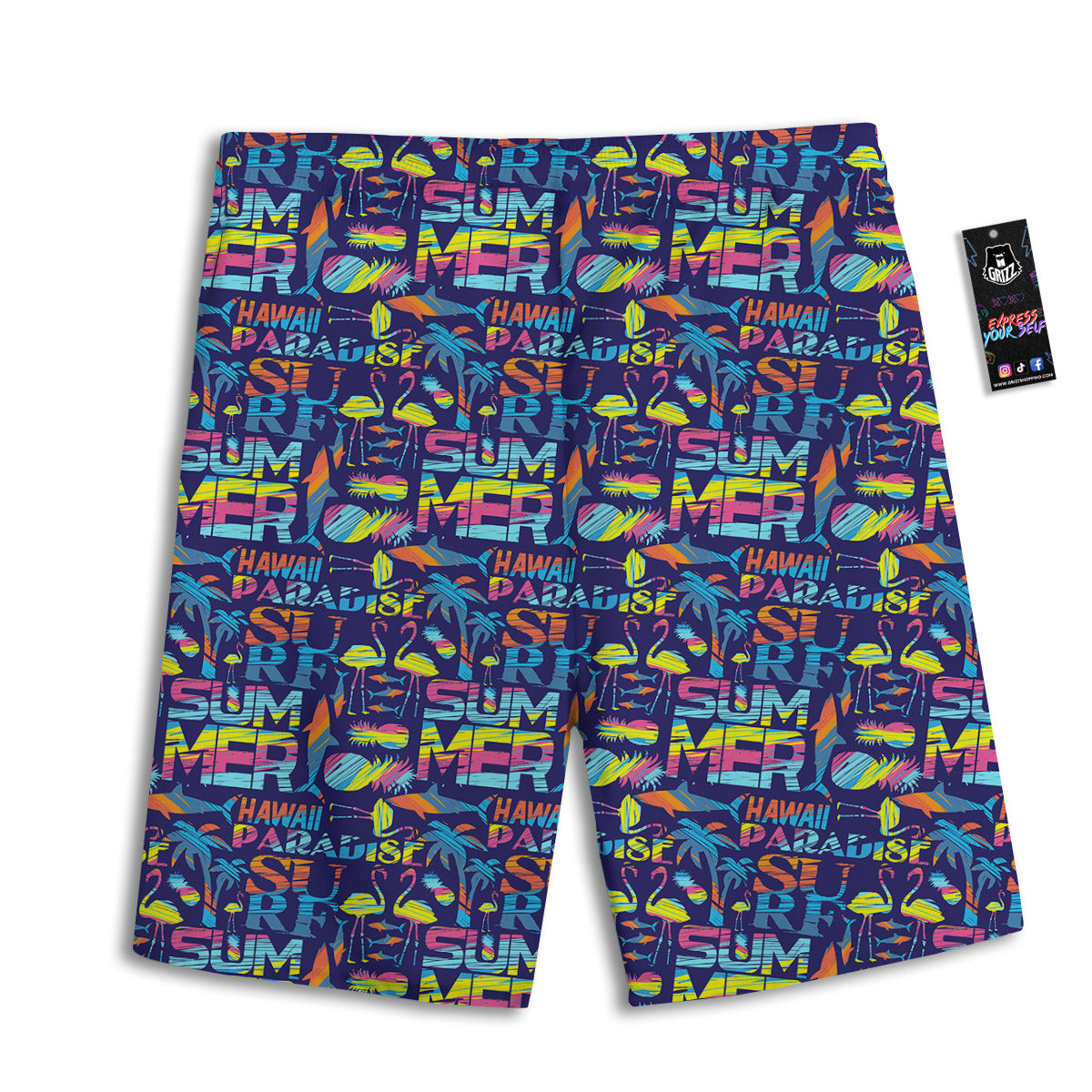 Summer Surfing Colorful Print Pattern Men's Athletic Shorts