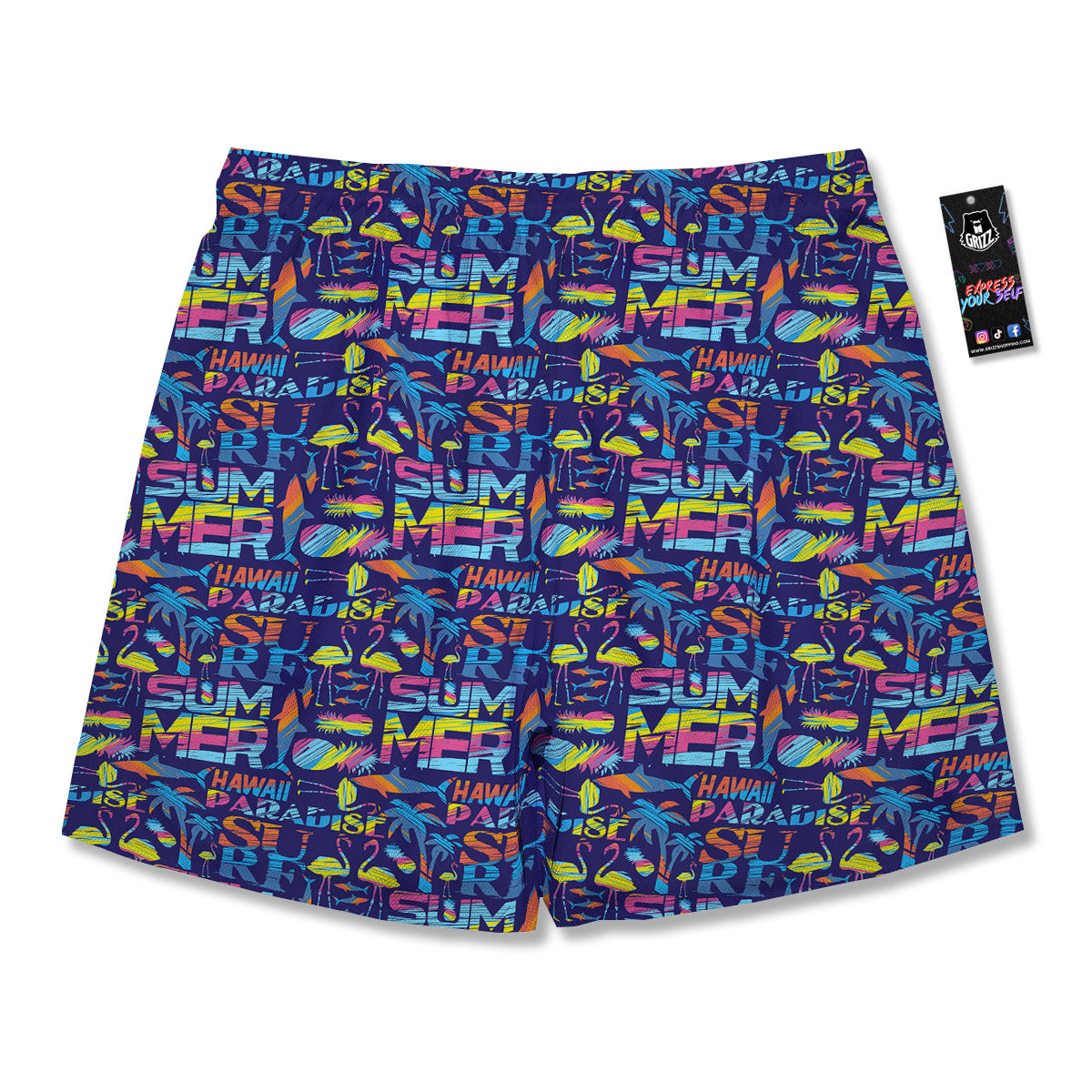 Summer Surfing Colorful Print Pattern Men's Running Shorts-grizzshop