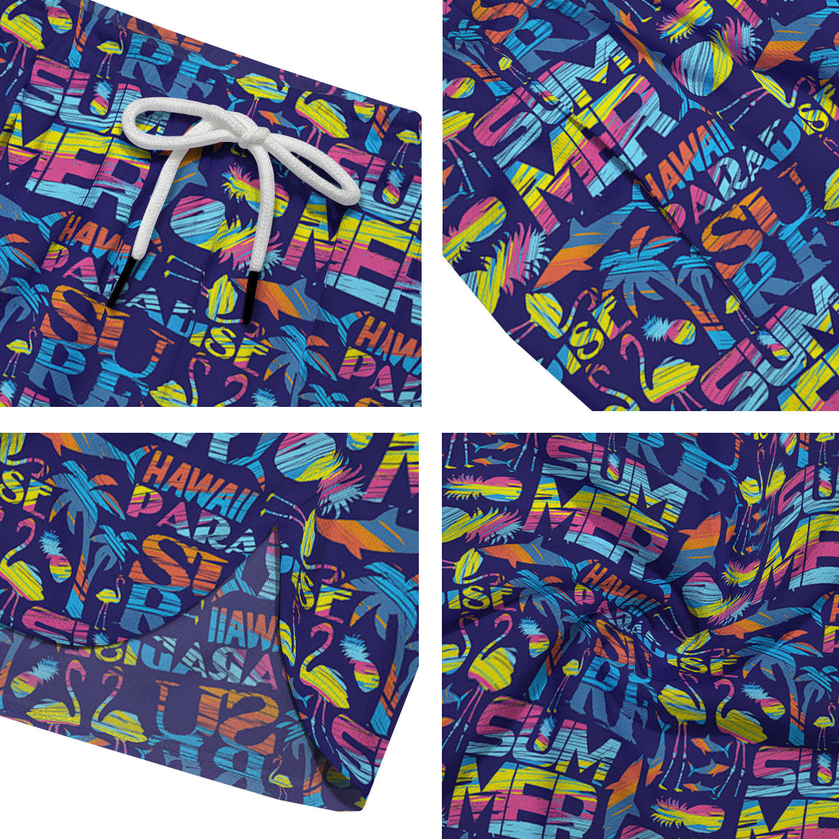 Summer Surfing Colorful Print Pattern Men's Running Shorts-grizzshop