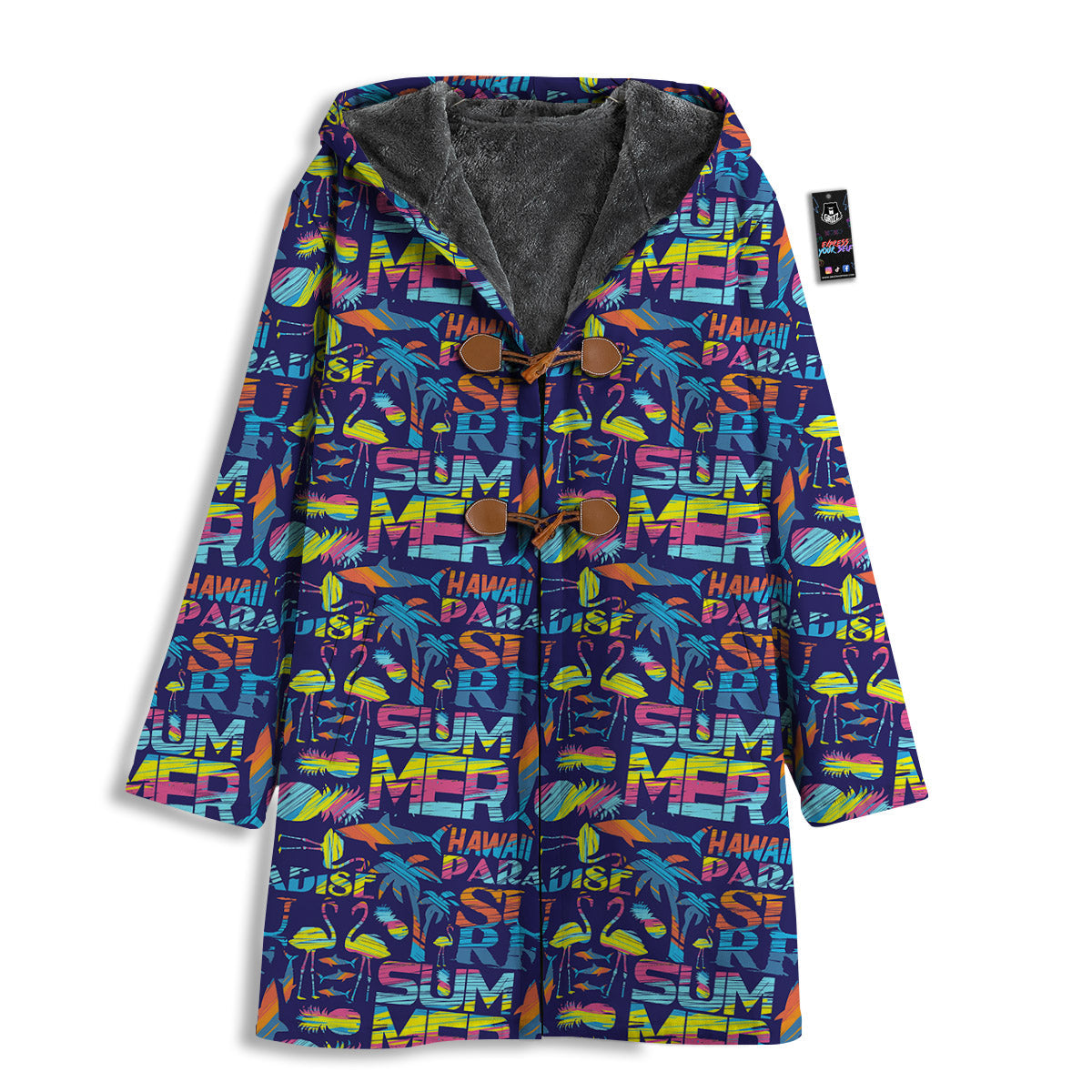 Summer Surfing Colorful Print Pattern Men's Windbreaker Jacket-grizzshop