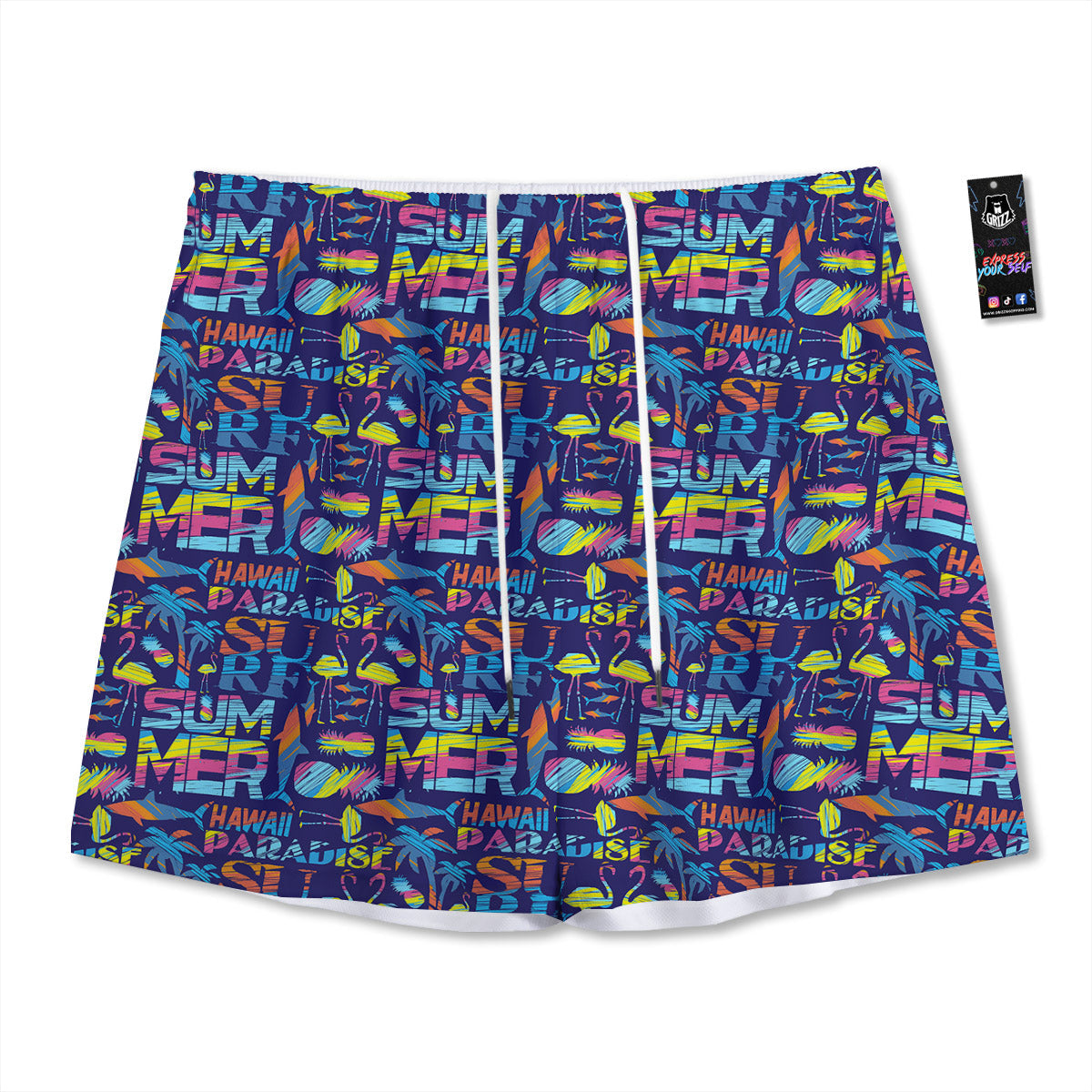 Space Dark Print Mesh Shorts