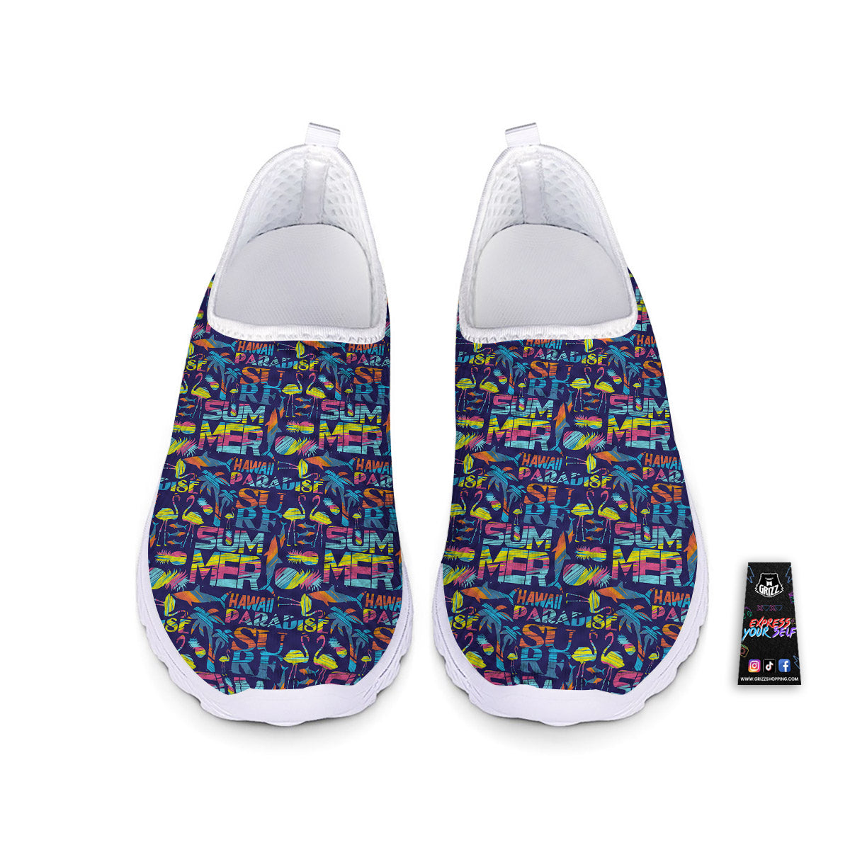 Summer Surfing Colorful Print Pattern Nurse Shoes-grizzshop