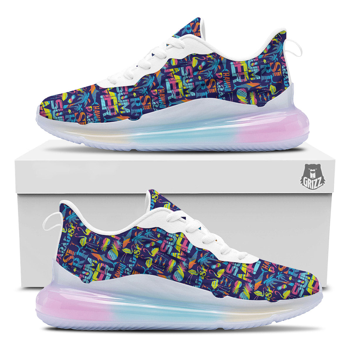 Summer Surfing Colorful Print Pattern Running Sneakers-grizzshop