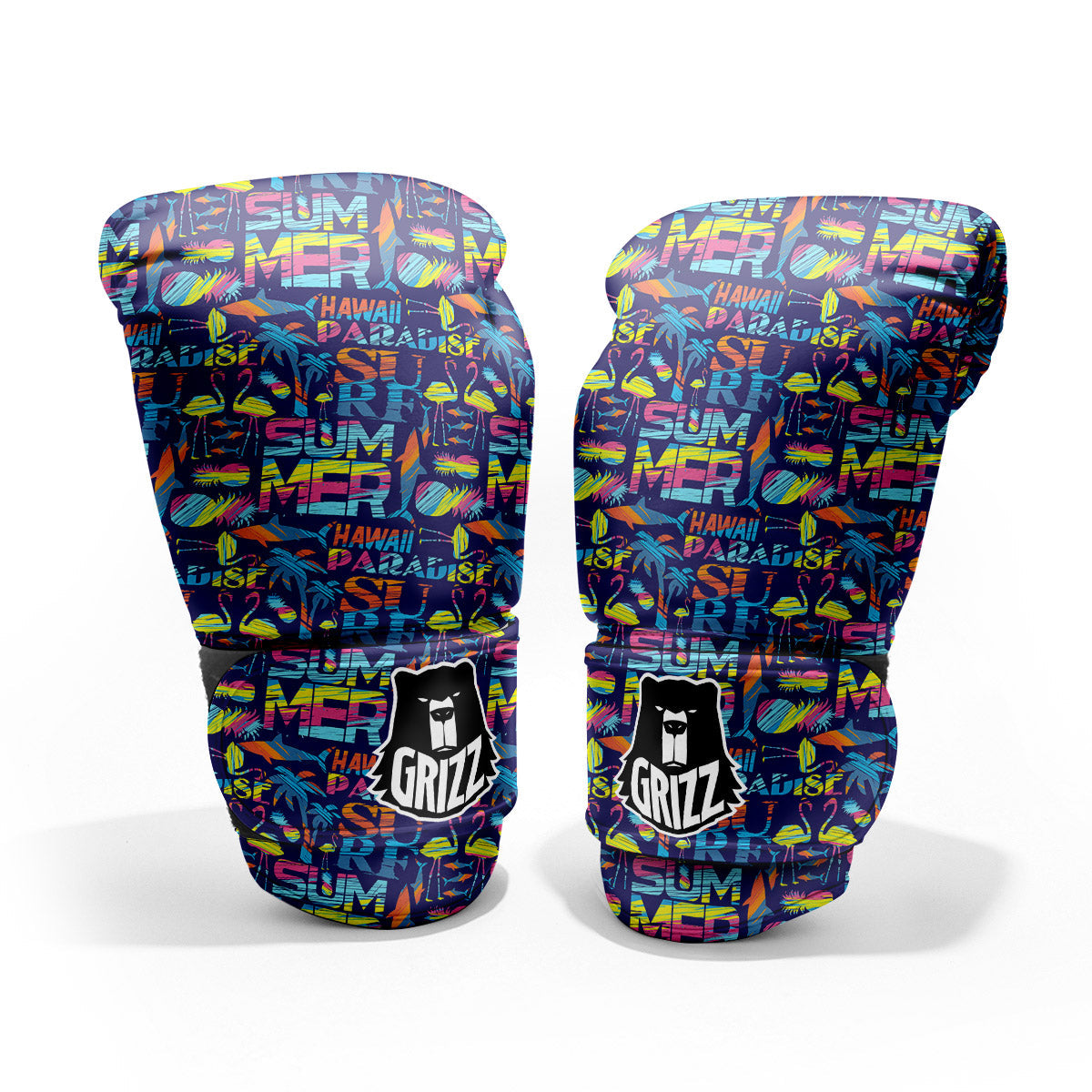 Summer Surfing Colorful Print Pattern Pro Boxing Glove