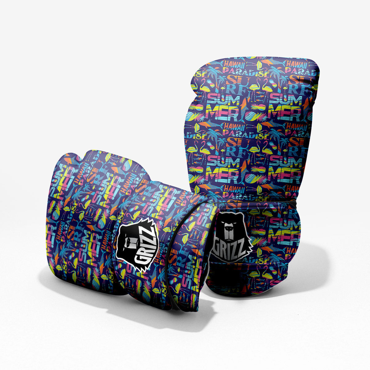 Summer Surfing Colorful Print Pattern Pro Boxing Glove