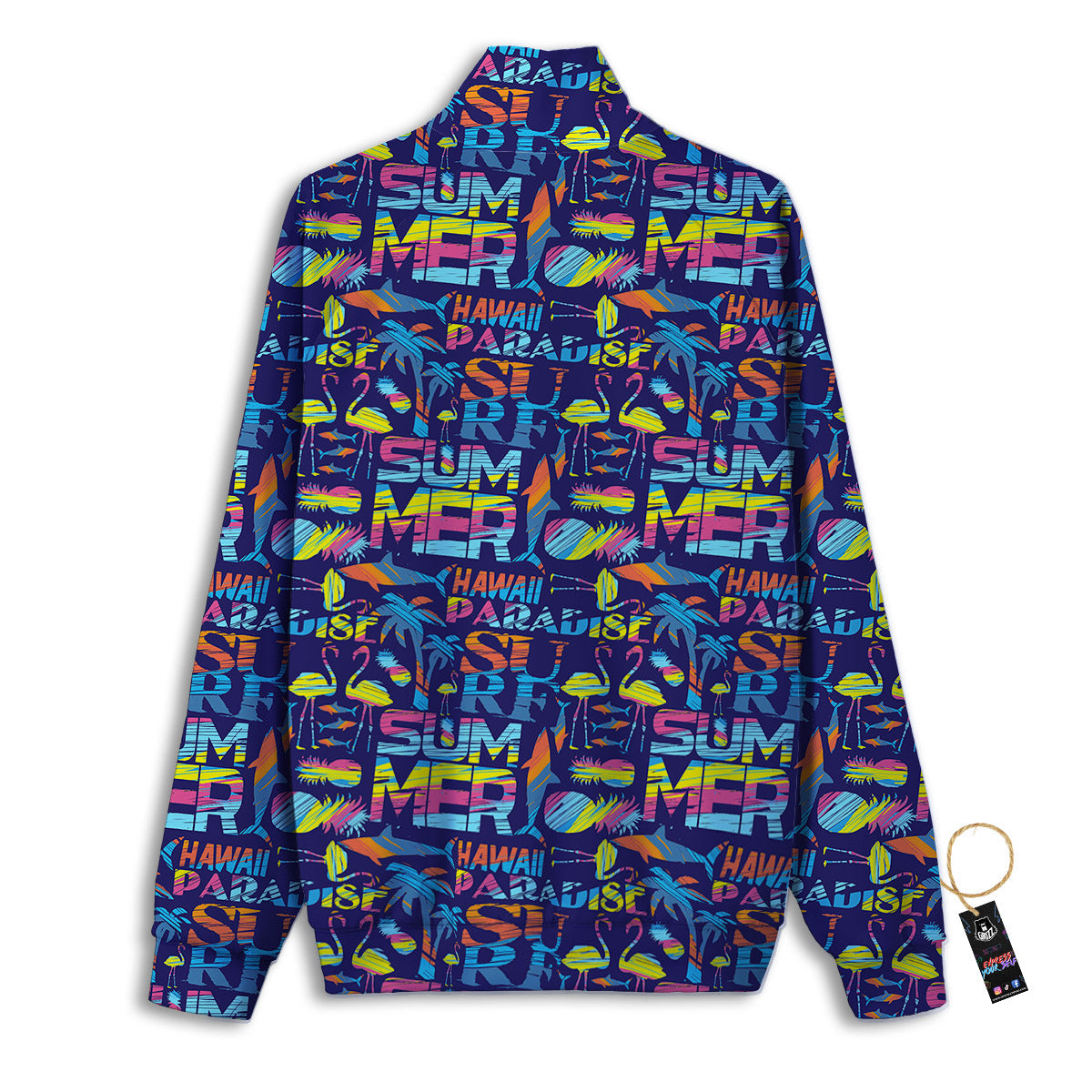 Summer Surfing Colorful Print Pattern Track Jacket-grizzshop