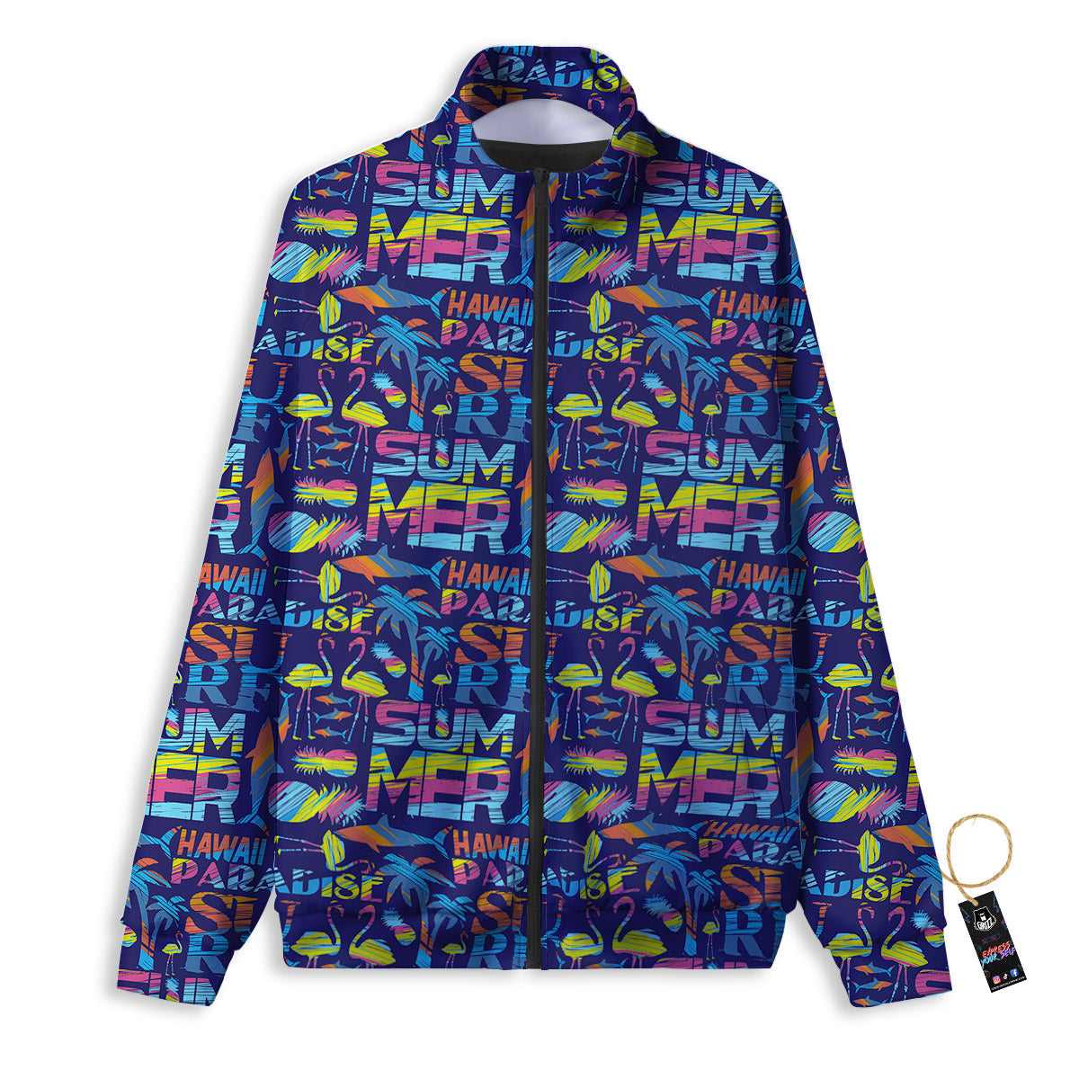Summer Surfing Colorful Print Pattern Track Jacket-grizzshop