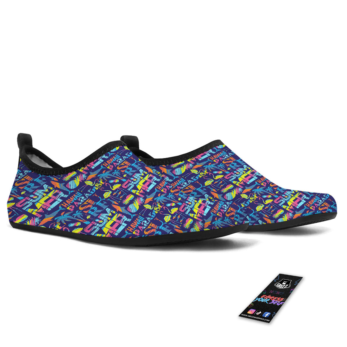 Summer Surfing Colorful Print Pattern Water Shoes-grizzshop