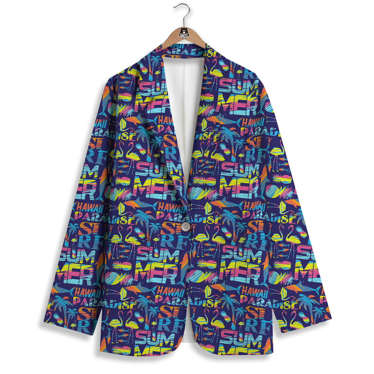 Summer Surfing Colorful Print Pattern Women's Blazer-grizzshop