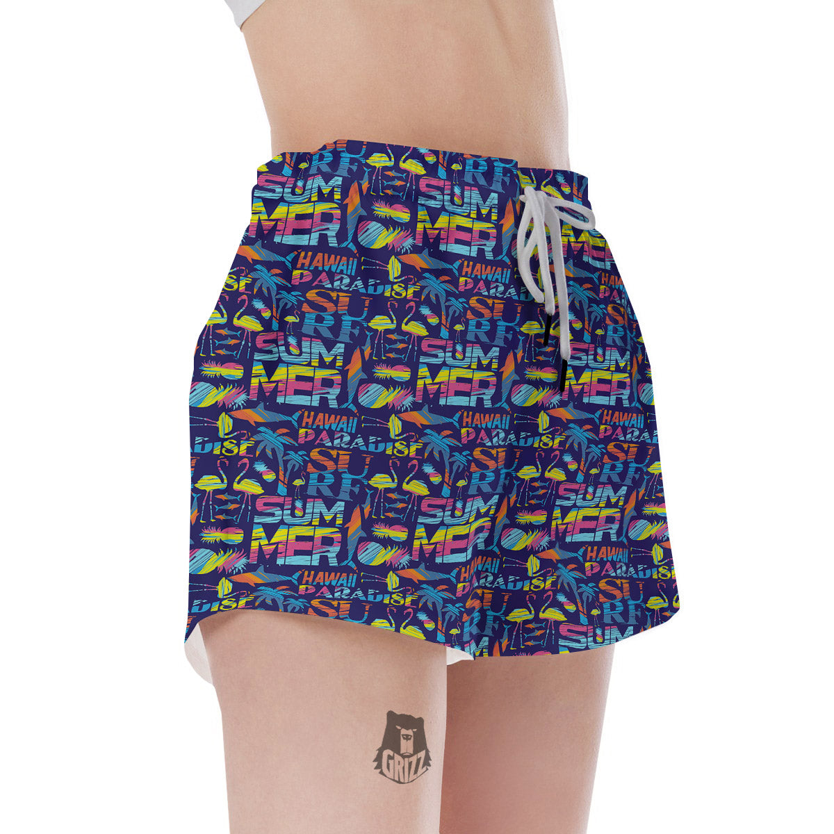 Summer Surfing Colorful Print Pattern Women's Shorts-grizzshop