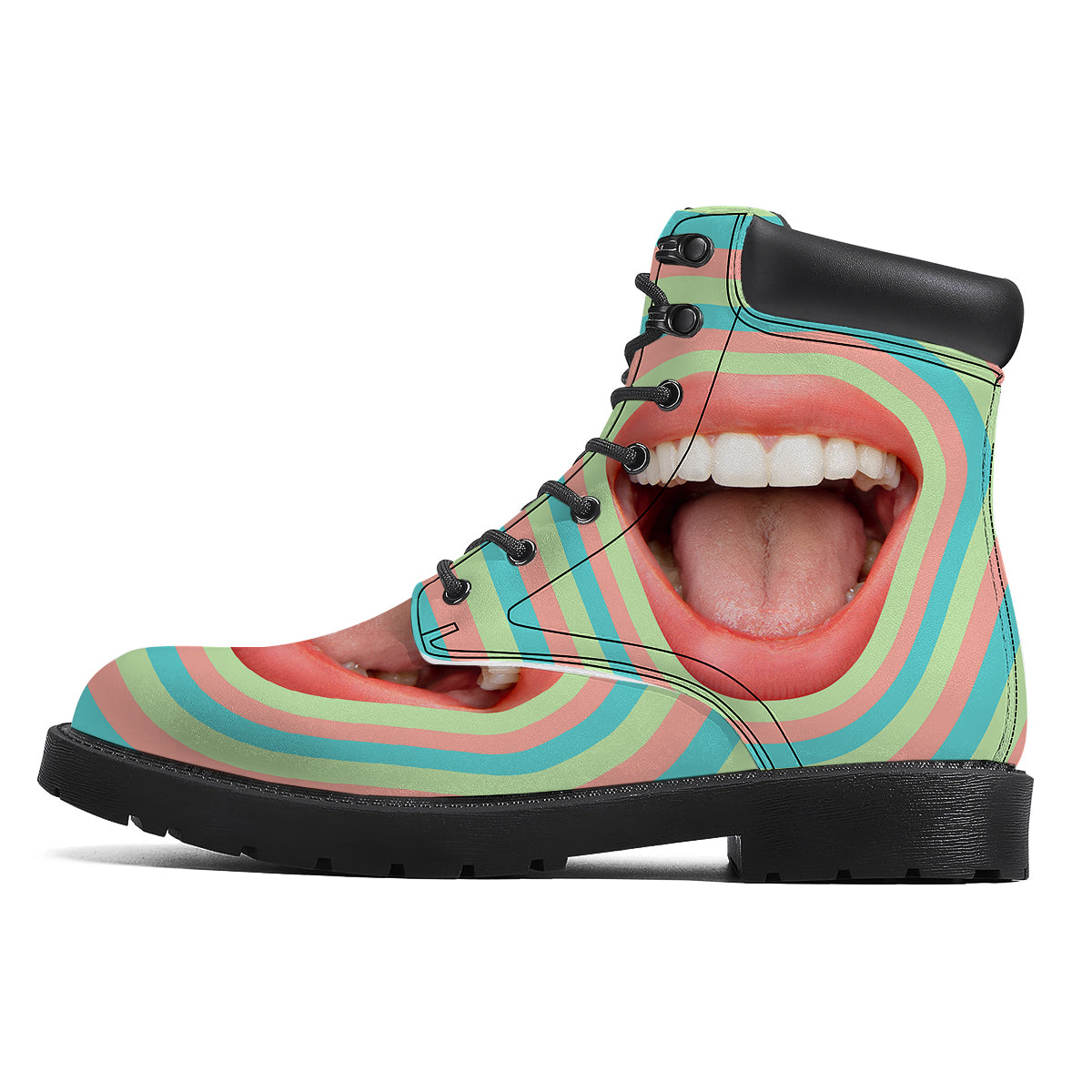 Summer Time Mood Mouth Print Boots-grizzshop