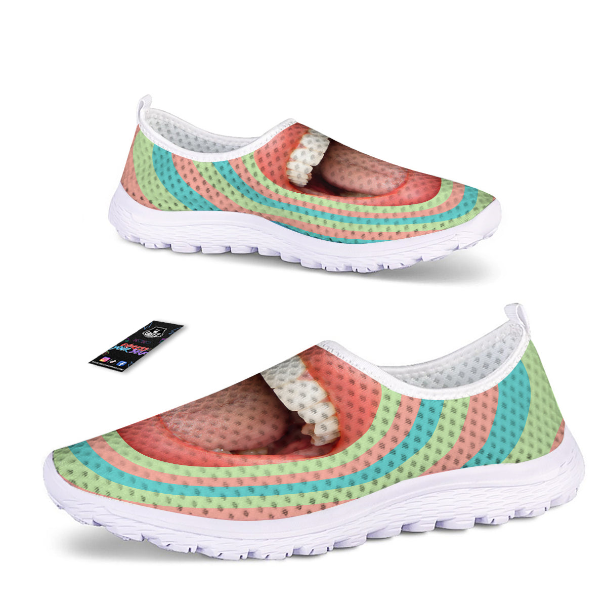 Summer Time Mood Mouth Print Nurse Shoes-grizzshop