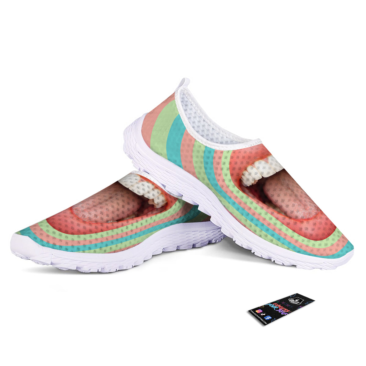 Summer Time Mood Mouth Print Nurse Shoes-grizzshop